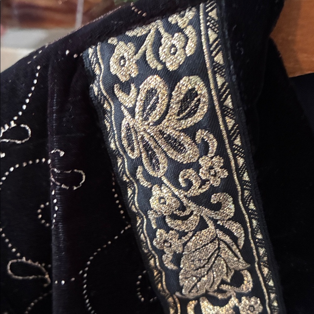 Scott McClintock Sportswear sz 8 Vintage Black and Gold Velvety Blazer euc - Picture 4 of 7